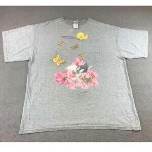Y2K Looney Tunes‎ T Shirt Men XL Gray Tweety Sylvester Graphic Short Sleeve
